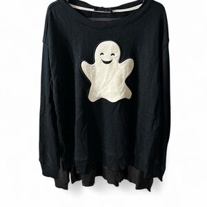 Jane & Delancey Halloween black crewneck ghost sweatshirt NWT Medium